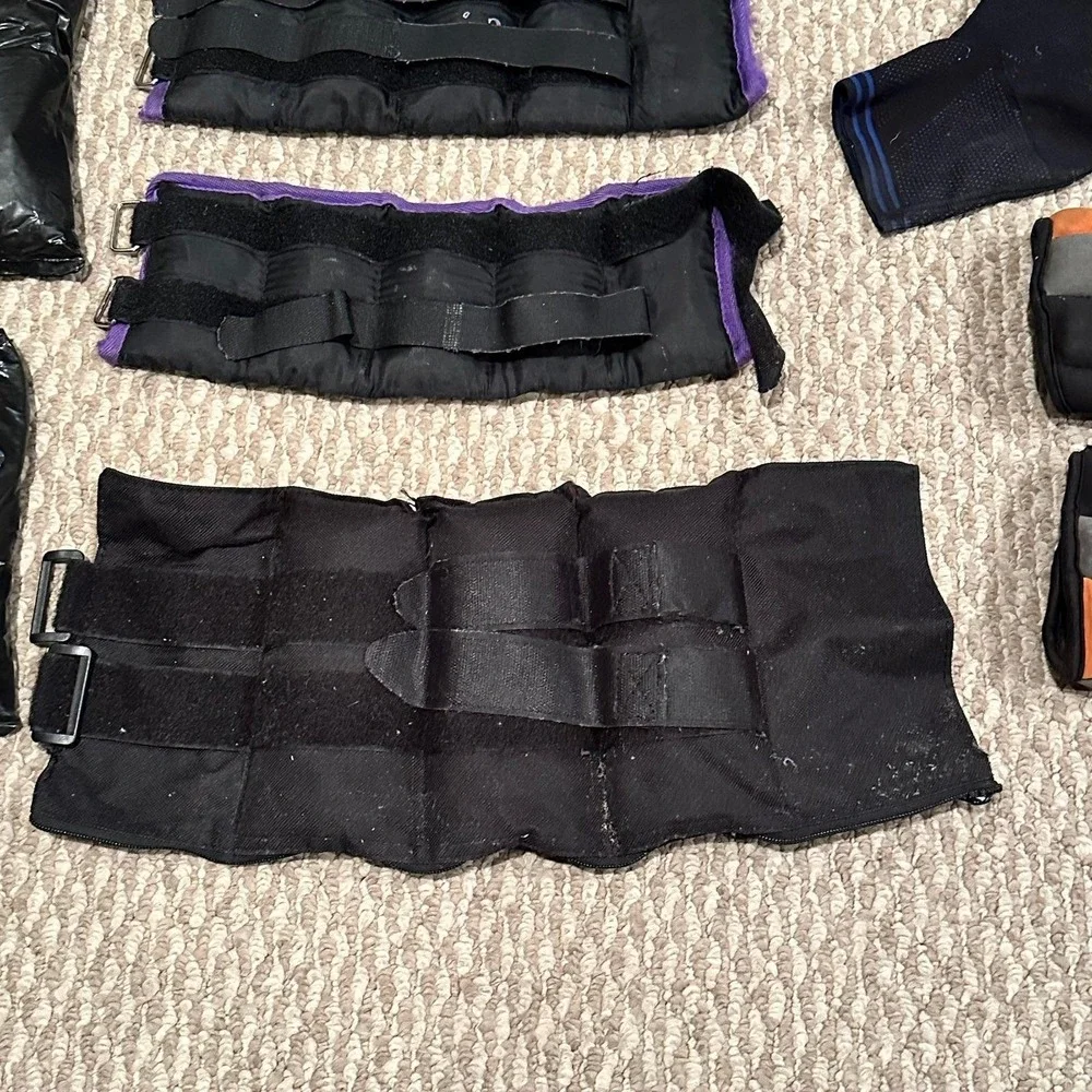 Active Fitness Bundle Adjustable Weighted Ankle Wrist Straps + Accessories - Lot